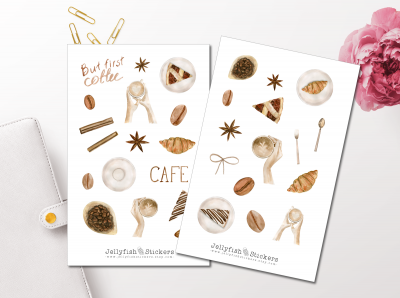 Kaffee Sticker Set